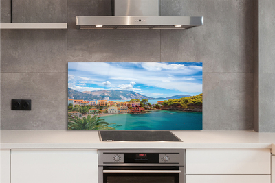 Painel de vidro Grécia Costa Montanhas Mar