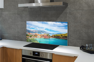 Painel de vidro Grécia Costa Montanhas Mar