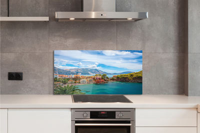 Painel de vidro Grécia Costa Montanhas Mar