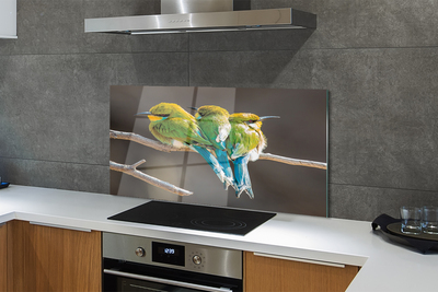 Painel de vidro Pássaros em um galho