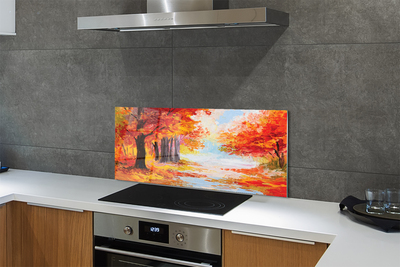 Painel de vidro Folhas de árvores de outono