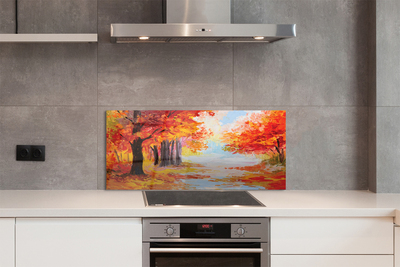 Painel de vidro Folhas de árvores de outono