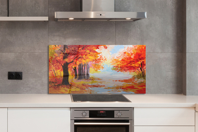 Painel de vidro Folhas de árvores de outono