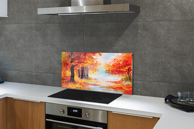 Painel de vidro Folhas de árvores de outono