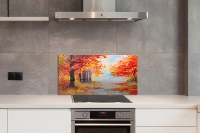 Painel de vidro Folhas de árvores de outono