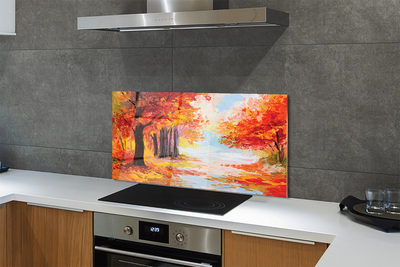 Painel de vidro Folhas de árvores de outono