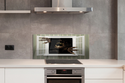 Painel de vidro Figura assustadora na janela