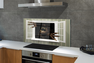 Painel de vidro Figura assustadora na janela