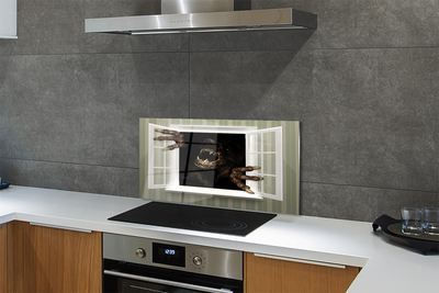 Painel de vidro Figura assustadora na janela