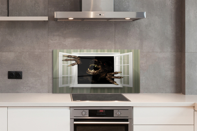 Painel de vidro Figura assustadora na janela