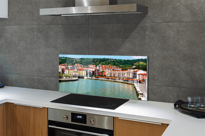 Painel de vidro Espanha Cidade Montanhas Rio