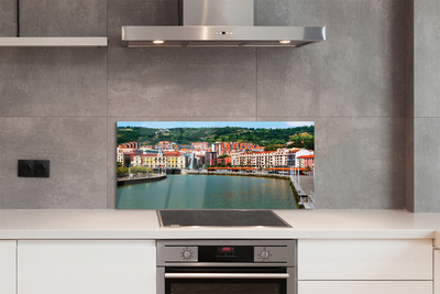 Painel de vidro Espanha Cidade Montanhas Rio