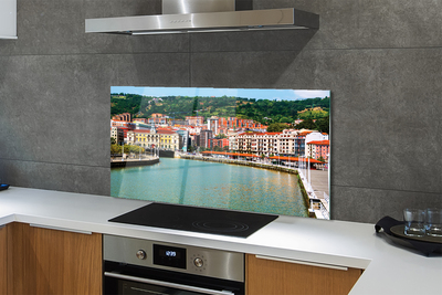 Painel de vidro Espanha Cidade Montanhas Rio