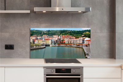 Painel de vidro Espanha Cidade Montanhas Rio