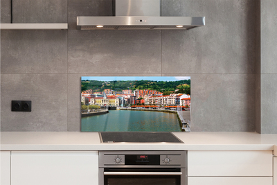 Painel de vidro Espanha Cidade Montanhas Rio