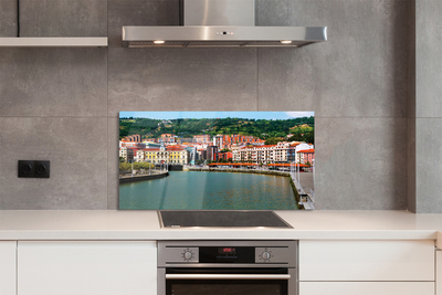 Painel de vidro Espanha Cidade Montanhas Rio