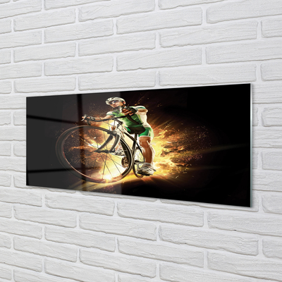 Painel de vidro Bicicleta fundo preto