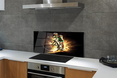 Painel de vidro Bicicleta fundo preto