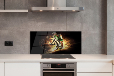 Painel de vidro Bicicleta fundo preto