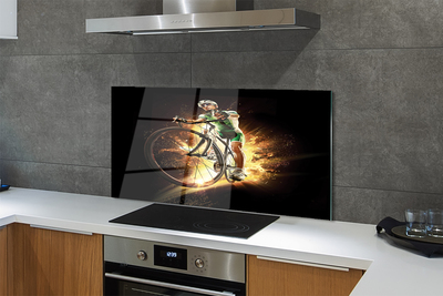 Painel de vidro Bicicleta fundo preto