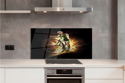 Painel de vidro Bicicleta fundo preto