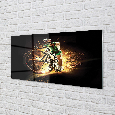 Painel de vidro Bicicleta fundo preto