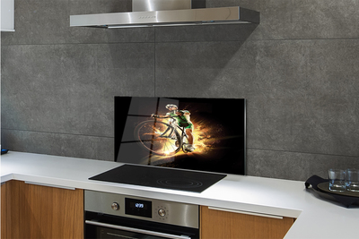 Painel de vidro Bicicleta fundo preto