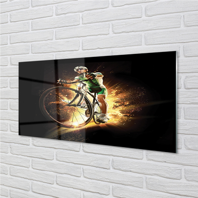 Painel de vidro Bicicleta fundo preto