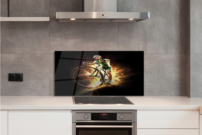 Painel de vidro Bicicleta fundo preto