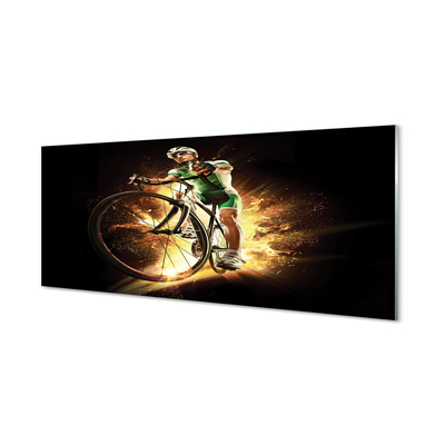 Painel de vidro Bicicleta fundo preto