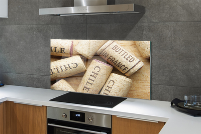 Painel de vidro Rolhas de garrafas de vinho