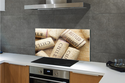 Painel de vidro Rolhas de garrafas de vinho