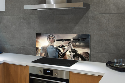 Painel de vidro Nuvens de bicicleta ciclista