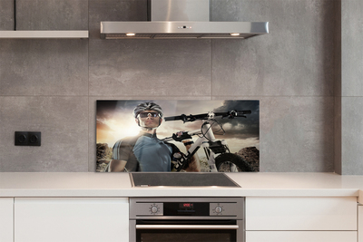 Painel de vidro Nuvens de bicicleta ciclista