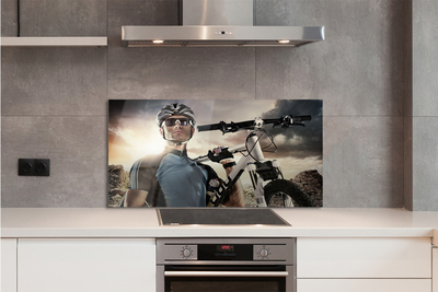 Painel de vidro Nuvens de bicicleta ciclista