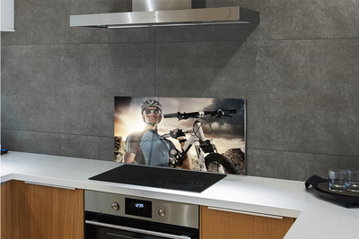 Painel de vidro Nuvens de bicicleta ciclista