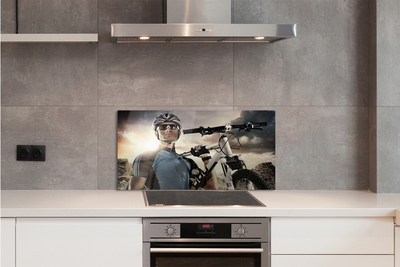 Painel de vidro Nuvens de bicicleta ciclista