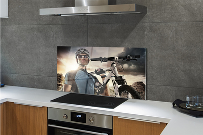 Painel de vidro Nuvens de bicicleta ciclista