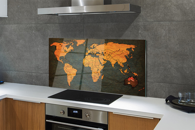 Painel de vidro Mapa Dourado