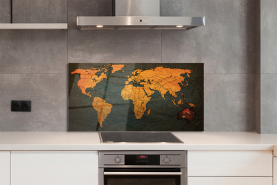 Painel de vidro Mapa Dourado