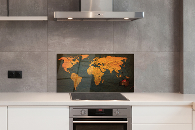 Painel de vidro Mapa Dourado