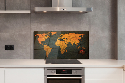 Painel de vidro Mapa Dourado