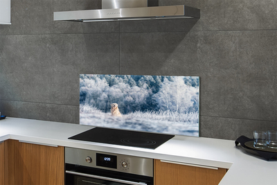 Painel de vidro Dog Mountain Winter