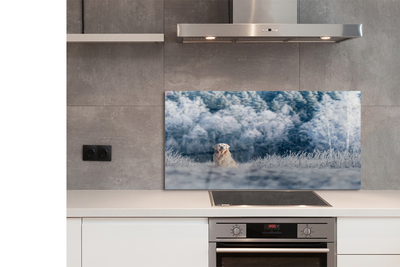 Painel de vidro Dog Mountain Winter