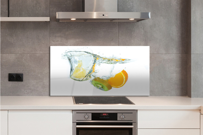 Painel de vidro Água de kiwi e laranja