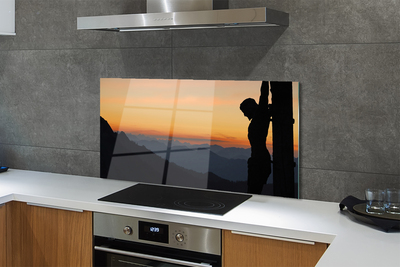 Painel de vidro Pôr do sol de Jesus crucificado