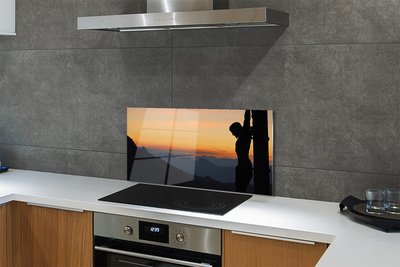 Painel de vidro Pôr do sol de Jesus crucificado