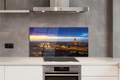 Painel de vidro Pontes noturnas panorâmicas da Itália