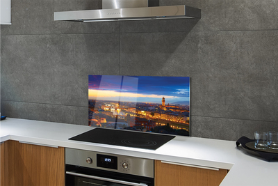 Painel de vidro Pontes noturnas panorâmicas da Itália