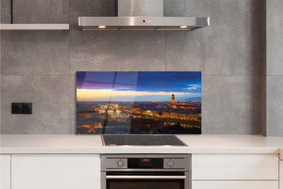 Painel de vidro Pontes noturnas panorâmicas da Itália